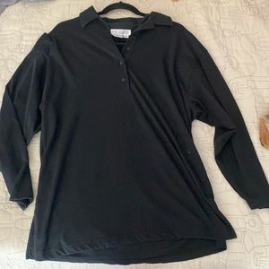 “Boyfriend” collared shirt dress black S